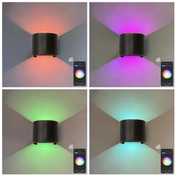 Aplica de perete inteligenta dimabila LED 12W, Smart WiFi, RGB, 3000K-6500K, IP65, 960lm, compatibila Tuya/SmartLife Aplica de perete inteligenta dimabila LED 12W, Smart WiFi, RGB, 3000K-6500K, IP65, 960lm, compatibila Tuya/SmartLife