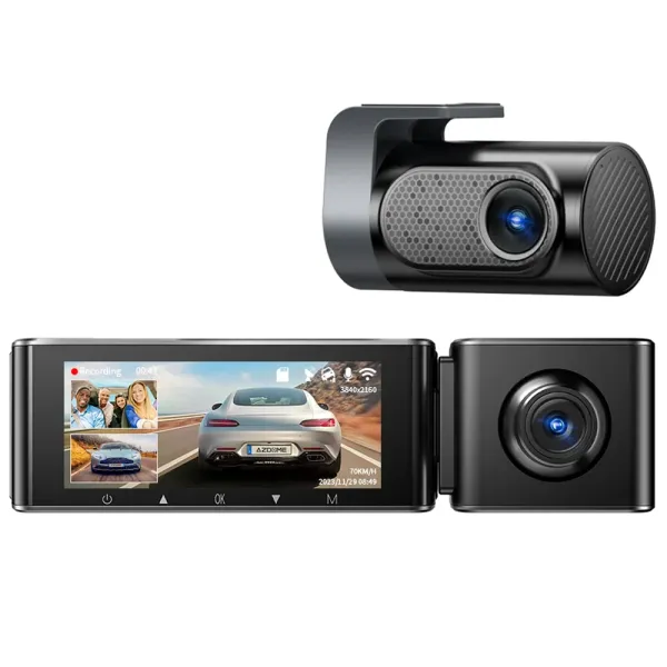 Camera auto de bord AZDOME M550 Pro cu 3 canale 4K, WiFi 5G, WDR Night Vision, 150°, ecran IPS 3.19", aplicatie dedicata, G-sensor si monitorizare parcare Camera auto de bord AZDOME M550 Pro cu 3 canale 4K, WiFi 5G, WDR Night Vision, 150°, ecran IPS 3.19", aplicatie dedicata, G-sensor si monitorizare parcare