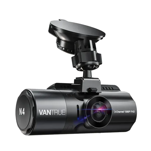 Camera auto tripla Vantrue N4 fata-spate-interior, 2.5K + 2.5K + 1080P HDR/30fps, Night Vision, ecran 2.45&quot;, GPS, G-sensor si monitorizare parcare