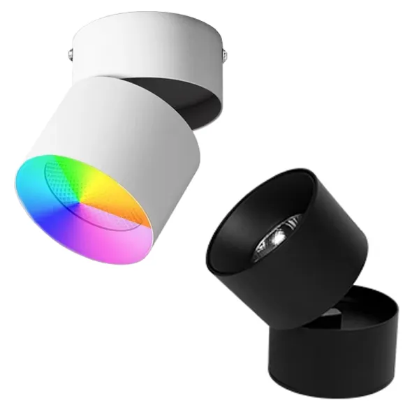Spot de tavan pliabil si dimabil LED 12W, Smart WiFi, RGB, 3000K-6500K, IP44, 960lm, compatibil Tuya/SmartLife Spot de tavan pliabil si dimabil LED 12W, Smart WiFi, RGB, 3000K-6500K, IP44, 960lm, compatibil Tuya/SmartLife