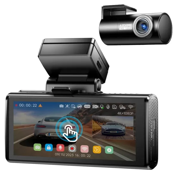 Camera auto de bord AZDOME M580 cu 2 canale 5K, WiFi 5G, WDR Night Vision, 170°, ecran IPS 4", aplicatie dedicata, G-sensor si monitorizare parcare Camera auto de bord AZDOME M580 cu 2 canale 5K, WiFi 5G, WDR Night Vision, 170°, ecran IPS 4", aplicatie dedicata, G-sensor si monitorizare parcare