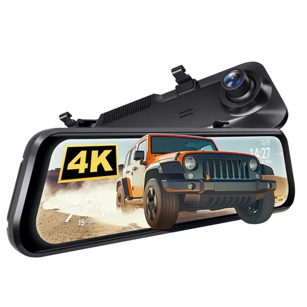 Camera auto tip oglinda fata-spate Wolfbox G850 PRO 4K, WiFi Night Vision, 170o, ecran tactil 12”, GPS, G-Senzor, monitorizare parcare, Card 64GB inclus