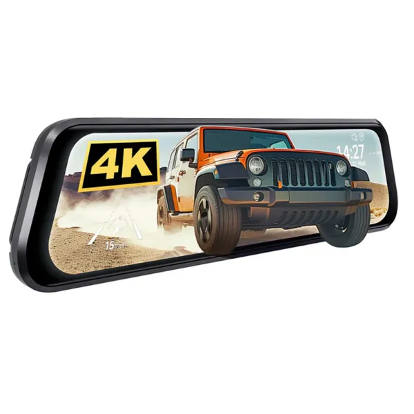 Camera auto tip oglinda fata-spate Wolfbox G850 PRO 4K, WiFi Night Vision, 170o, ecran tactil 12”, GPS, G-Senzor, monitorizare parcare, Card 64GB inclus