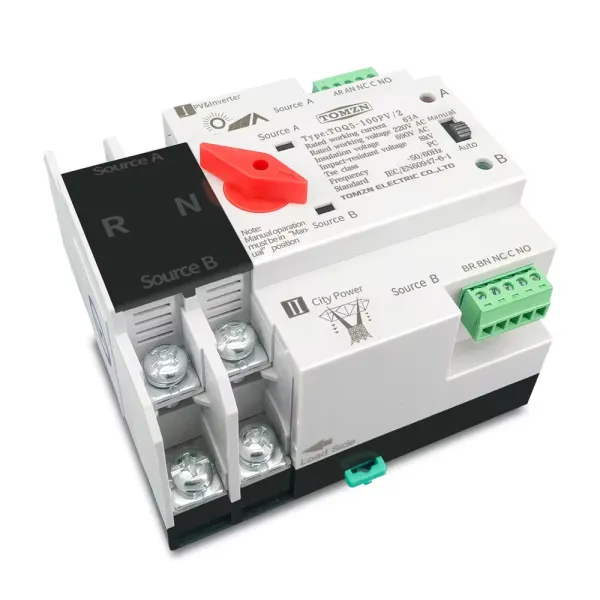 Comutator automat transfer intre retea si panouri fotovoltaice 2P, 230V 63A