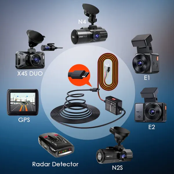 Kit de cabluri ACC cu 3 conductoare Vantrue pentru N5, N4 Pro, N4, E1, E2, E3, S2, N2S, X4S cu protectie tensiune joasa si mod parcare Kit de cabluri ACC cu 3 conductoare Vantrue pentru N5, N4 Pro, N4, E1, E2, E3, S2, N2S, X4S cu protectie tensiune joasa si mod parcare