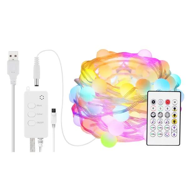 Instalatie luminoasa LED pentru exterior, 33 LED RGB, IP65, 5 metri, compatibila cu Tuya, SmartLife