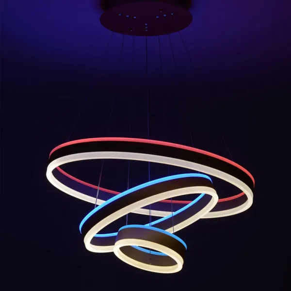 Aplica cu trei niveluri, 120W, lumina calda, rece si RGBl WiFi, compatibila Tuya, Smartlife, Alexa, Google Assistant