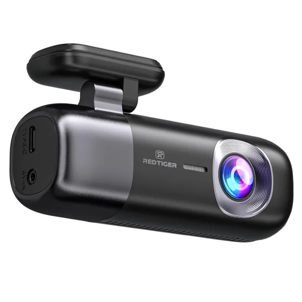 Camera auto de bord duala REDTIGER F9 4K+1080P, WiFi, Night Vision, 170°, GPS, aplicatie dedicata, G-sensor si monitorizare parcare