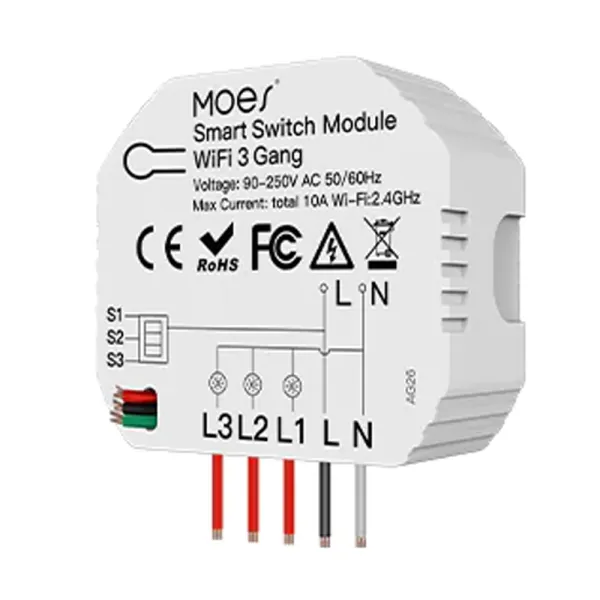 Releu inteligent smart WiFi cu 3 canale, DIY, compatibil Tuya/SmartLife Releu inteligent smart WiFi cu 3 canale, DIY, compatibil Tuya/SmartLife