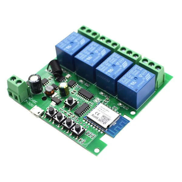 Releu inteligent smart WiFi cu 3 mode-uri si 4 canale, DIY, 85-250V, compatibil Tuya/SmartLife Releu inteligent smart WiFi cu 3 mode-uri si 4 canale, DIY, 85-250V, compatibil Tuya/SmartLife