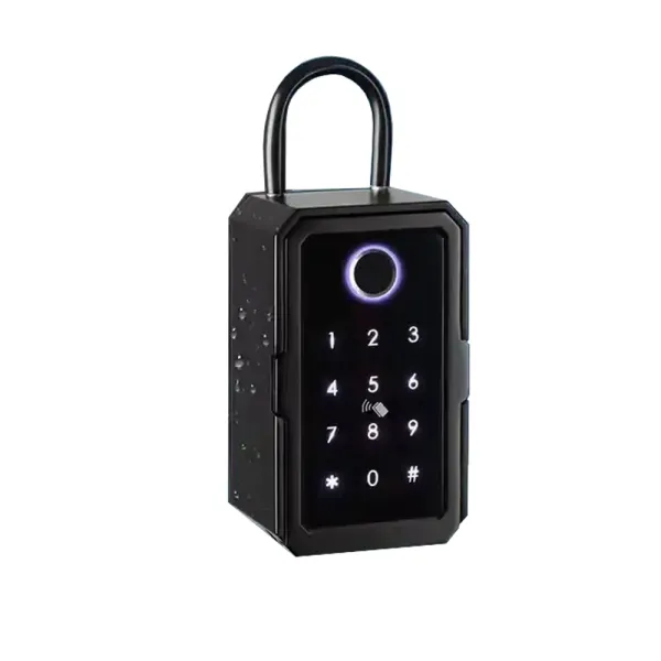 Seif de perete exterior pentru chei, Smart Key Box WiFi, IP65, blocare cu amprenta, card IC sau parola, compatibil Tuya/SmartLife