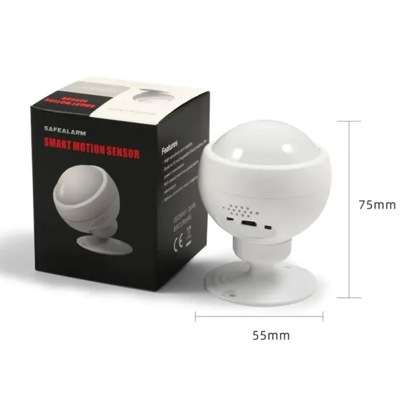 Senzor de miscare PIR WiFi, compatibil cu Tuya / SmartLife