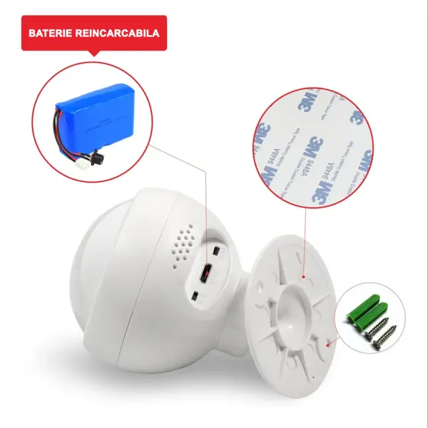 Senzor de miscare PIR WiFi, compatibil cu Tuya / SmartLife