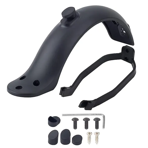 Set complet aparatoare spate inclusiv suport si lumina spate pentru trotinete electrice Xiaomi, Negru