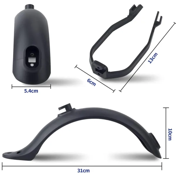 Set complet aparatoare spate inclusiv suport si lumina spate pentru trotinete electrice Xiaomi, Negru