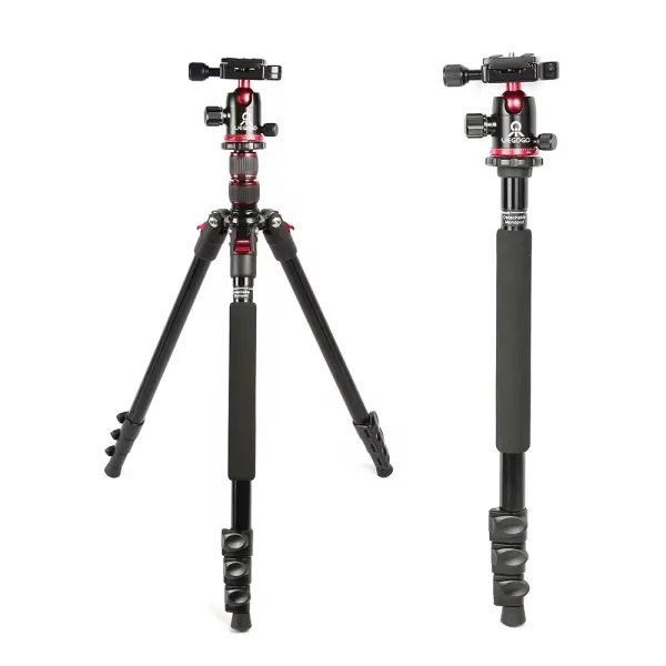 Trepied profesional 196 cm din aluminiu cu 4 sectiuni, cap cu bila, greutate maxima suportata 11 kg Trepied profesional 196 cm din aluminiu cu 4 sectiuni, cap cu bila, greutate maxima suportata 11 kg