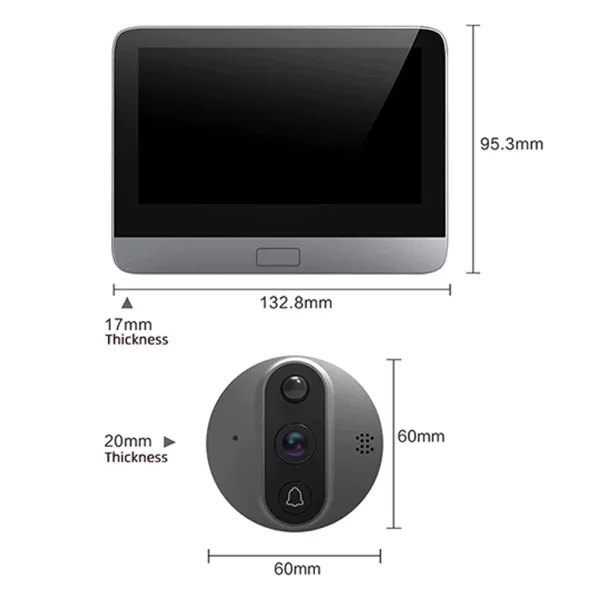 Sonerie video inteligenta WiFi cu unitate interioara LCD, card 32Gb, baterie, compatibila Tuya Sonerie video inteligenta WiFi cu unitate interioara LCD, card 32Gb, baterie, compatibila Tuya