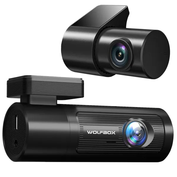 Camera auto de bord Wolfbox i05 4K+1080P, WiFi, Night Vision, 170°, GPS, aplicatie dedicata, G-sensor si monitorizare parcare