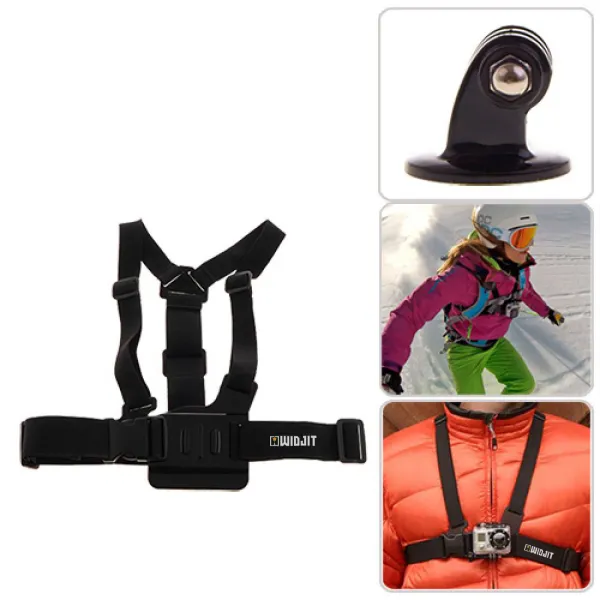 Ham pentru piept cu surub pivot Widjit pentru camere video sport (Negru) Ham pentru piept cu surub pivot Widjit pentru camere video sport (Negru)