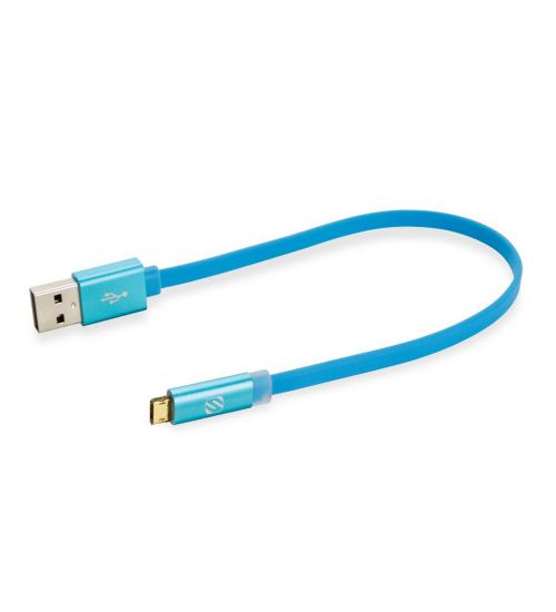 flatOUT LED cablu micro USB reversibil EZTIP™ (Albastru, 25 cm)