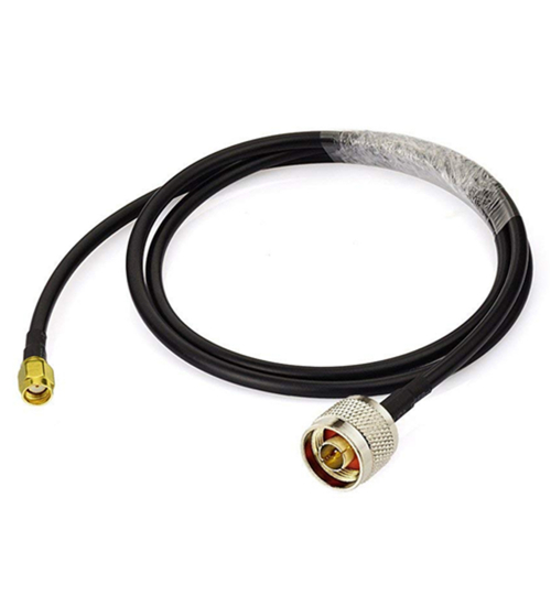 Cablu coaxial LMR400 1 metru, pentru antene RP-SMA Male - N Female cu adaptor inclus