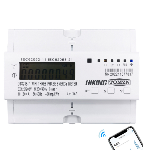 Contor trifazat inteligent IVAP, WiFi pentru monitorizare energie electrica 80A, multifunctional