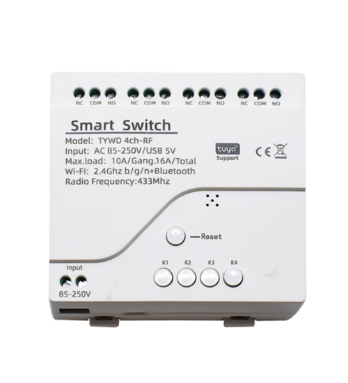 Releu inteligent smart WiFi cu 3 mode-uri si 4 canale, DIY, 85-250V, compatibil Tuya/SmartLife