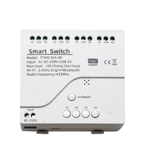 Releu inteligent smart WiFi cu 3 mode-uri si 4 canale, DIY, 7-32V, compatibil Tuya/SmartLife