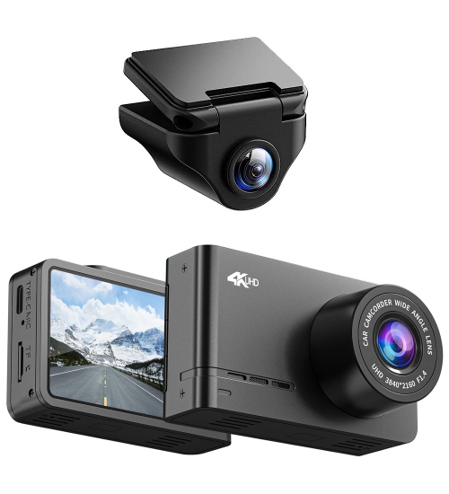Camera auto de bord fata-spate Wolfbox D07 4K, WiFi, Night Vision, 170°, ecran 2.45", GPS, aplicatie dedicata, G-sensor si monitorizare parcare