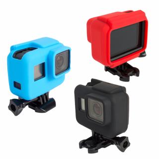 Carcasa de protectie din silicon cu rama, compatibila cu GoPro Hero 5 / 6 / 7