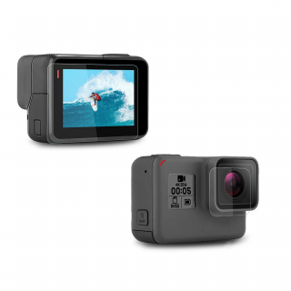 Folie protectie 2 in 1 pentru GoPro Hero 5 / 6 / 7 din sticla securizata