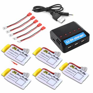 Set 5 acumulatori Syma 680mah cu mufa noua + 5 adaptoare + incarcator 5 ways