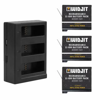 Kit Widjit Incarcare triplu pentru baterii GoPro Hero 5 / 6 / 7