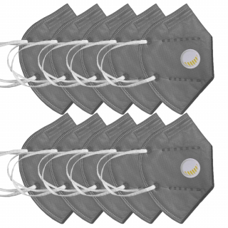 Pachet 10 masti de protectie KN95 / FFP2, 5 straturi, cu valva de expirare NB950