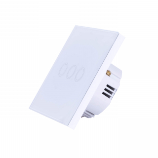 Intrerupator wireless inteligent WiFi, din sticla securizata, Tuya si Smart Life, 10A, 3000W