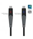 Cablu micro USB de incarcare si sincronizare strikeLINE™ LED (Negru, 1m)