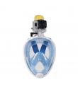 Masca scuba diving full face masura L, cu suport pentru camere de actiune (Albastru)