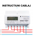 Contor trifazat inteligent IVAP, WiFi pentru monitorizare energie electrica 80A, multifunctional