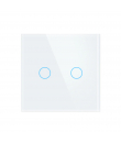 intrerupator wireless tactil alb cu doua butoane