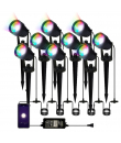 Set 9 lampi ambientale inteligente TUYA LED RGB pentru gradina, 5500-7500lm, 9.3W * 9 LED spots, Output 84W