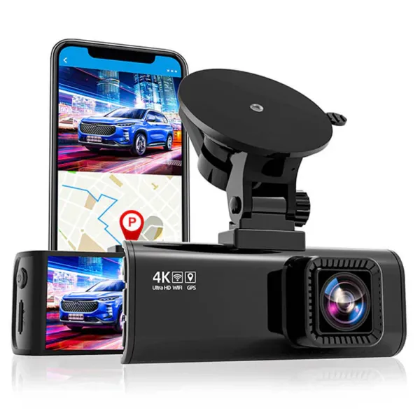 Camera auto de bord REDTIGER F7NS 4K UHD, WiFi, Night Vision, 170°, ecran IPS 3.18&quot;, GPS, aplicatie dedicata, G-sensor si monitorizare parcare