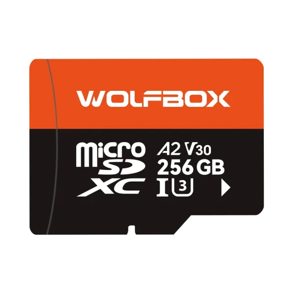 Card de memorie SD Wolfbox capacitate 256 GB, 100MB/s, U3 A2 V30