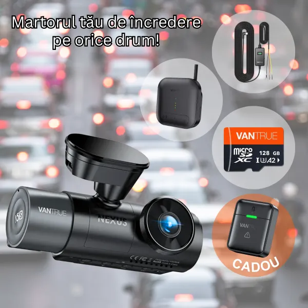 Pachet Cadou Vantrue N4 Pro S cu 3 canale, 4K+1080P+1440P