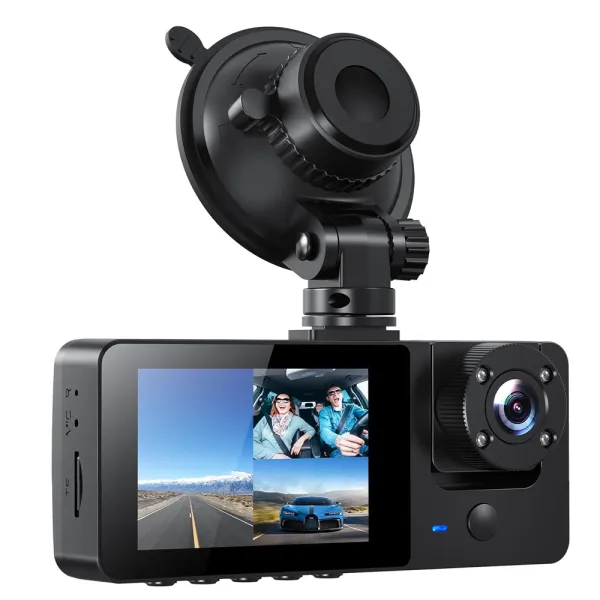 Camera auto de bord Bestsee M22 Pro cu 3 canale 1080P, Super Night Vision, 170°, ecran 2.35&quot;, G-sensor si monitorizare parcare