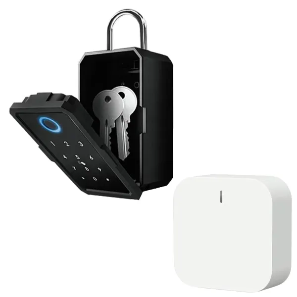 Kit seif de perete exterior pentru chei, Smart Key Box BLE, IP65 si Hub Inteligent, compatibil Tuya/SmartLife