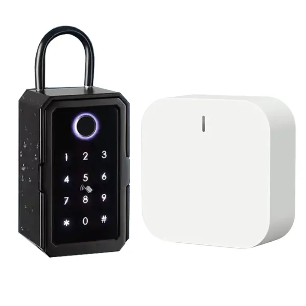 Kit seif de perete exterior pentru chei, Smart Key Box BLE, IP65 si Hub Inteligent, compatibil Tuya/SmartLife