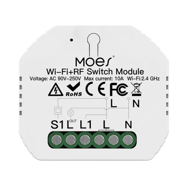 Releu inteligent smart WiFi cu 1 canal, DIY, compatibil Tuya/SmartLife