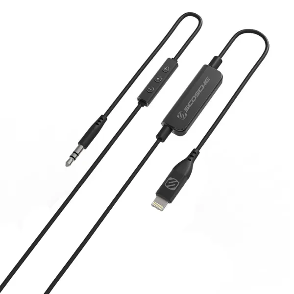 Cablu Lightning / Jack 3.5mm MFi, cu telecomanda de control casti cu fir iPhone 7/7 plus (Negru)