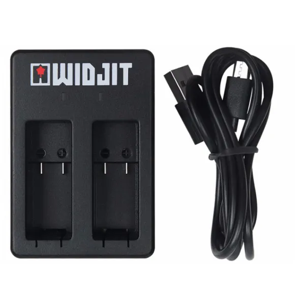 Incarcator dublu pentru baterii GoPro Hero 5 / 6 / 7 - Widjit (Negru)