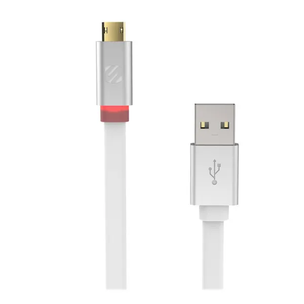 flatOUT LED cablu micro USB reversibil EZTIP™ (Alb, 1m)